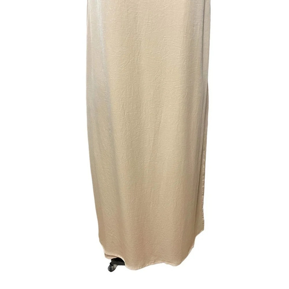 Tomas Maier Sleeveless Satin Midi Slip Dress Tan Size 2 - Picture 3 of 8